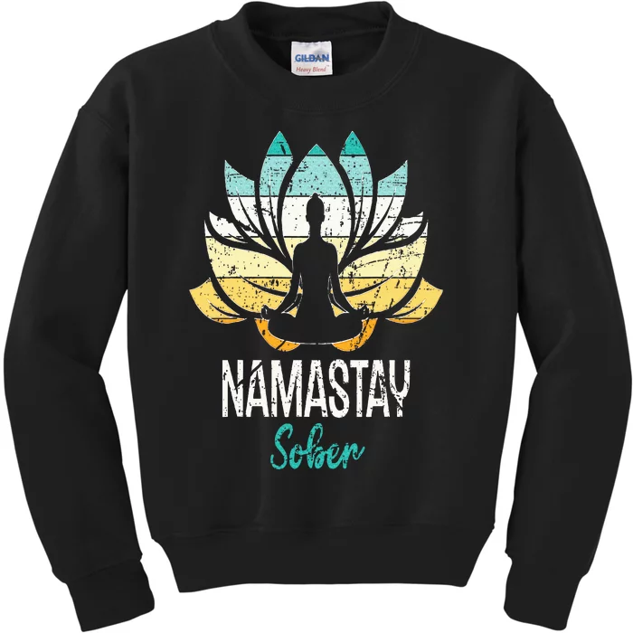 Namastay Sober NA AA 12 Step Recovery Narcotics Anonymous Kids Sweatshirt