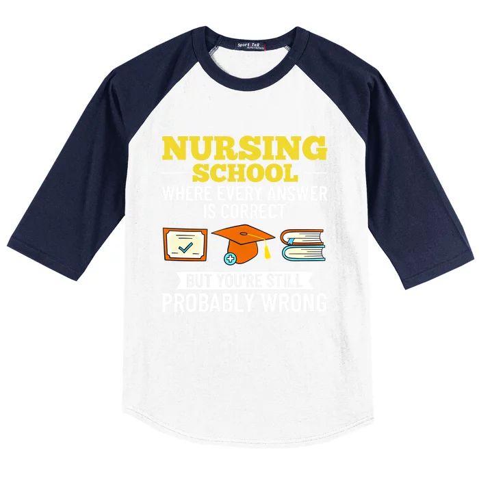 Nurse Student Nursing School Education Graduate Gift Baseball Sleeve Shirt