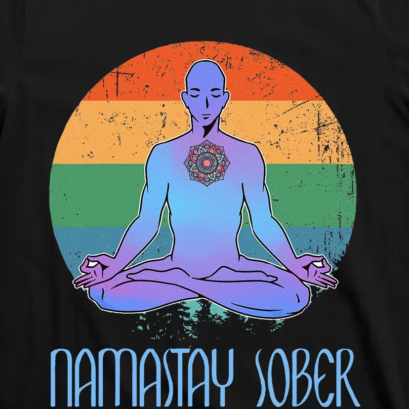 Namastay Sober NA AA Recovery Narcotics Sobriety Meditation T-Shirt