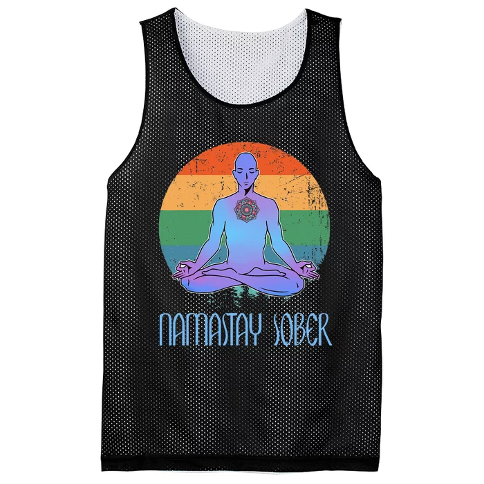 Namastay Sober NA AA Recovery Narcotics Sobriety Meditation Mesh Reversible Basketball Jersey Tank