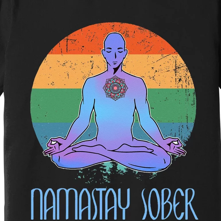 Namastay Sober NA AA Recovery Narcotics Sobriety Meditation Premium T-Shirt