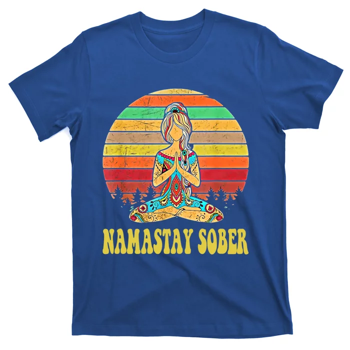 Namastay Sober Na Aa 12 Step Recovery Narcotics Anonymous Great Gift T-Shirt