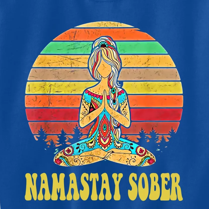 Namastay Sober Na Aa 12 Step Recovery Narcotics Anonymous Great Gift Kids Sweatshirt