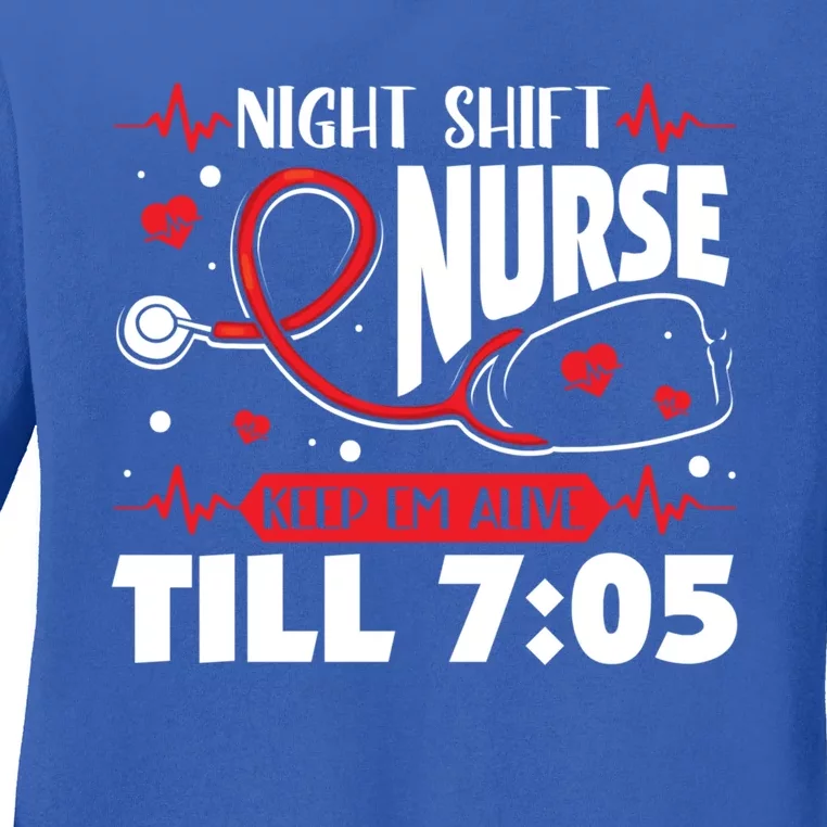 Night Shift Nurse Keep Em Alive Night Shift Nurse Gift Ladies Long Sleeve Shirt