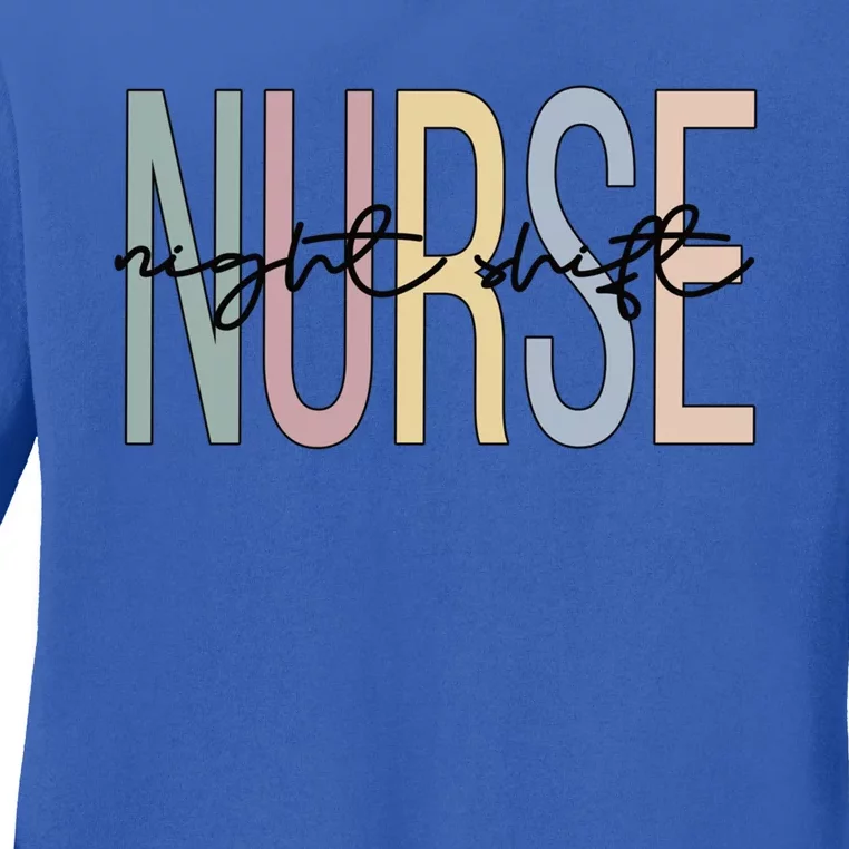 Night Shift Nurse Boho Night Shift Nursing Gift Ladies Long Sleeve Shirt