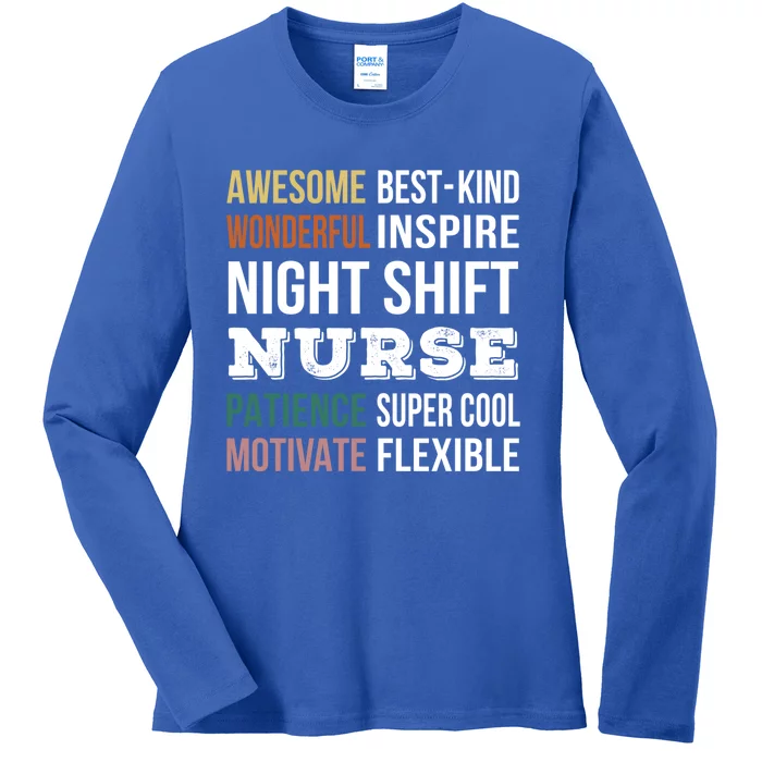 Night Shift Nurse Tee Funny Appreciation Gift Ladies Long Sleeve Shirt