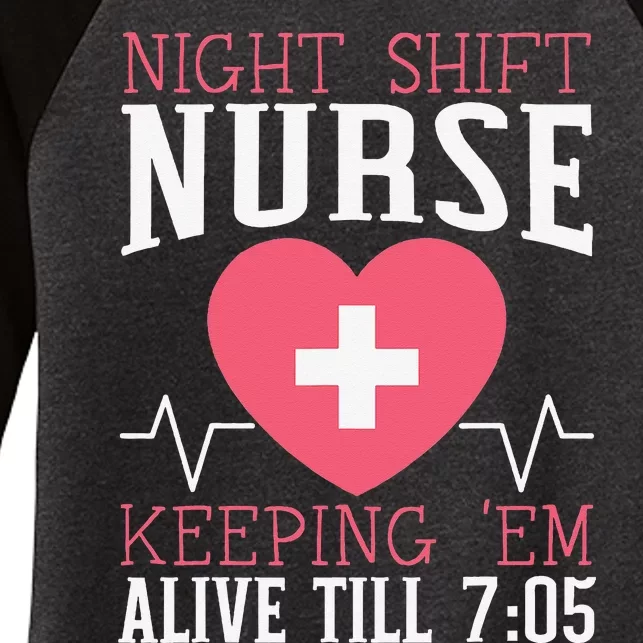 Night Shift Nurse Graveyard Shift Worker Employee Women's Tri-Blend 3/4-Sleeve Raglan Shirt