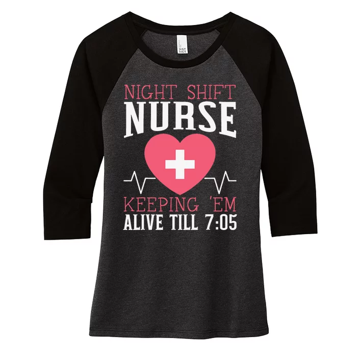 Night Shift Nurse Graveyard Shift Worker Employee Women's Tri-Blend 3/4-Sleeve Raglan Shirt