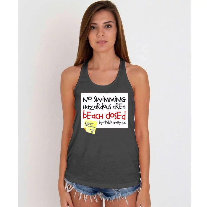 No Swimming Women's Knotted Racerback Tank