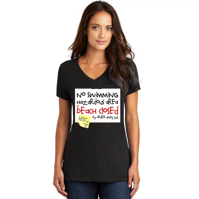 No Swimming Women's V-Neck T-Shirt