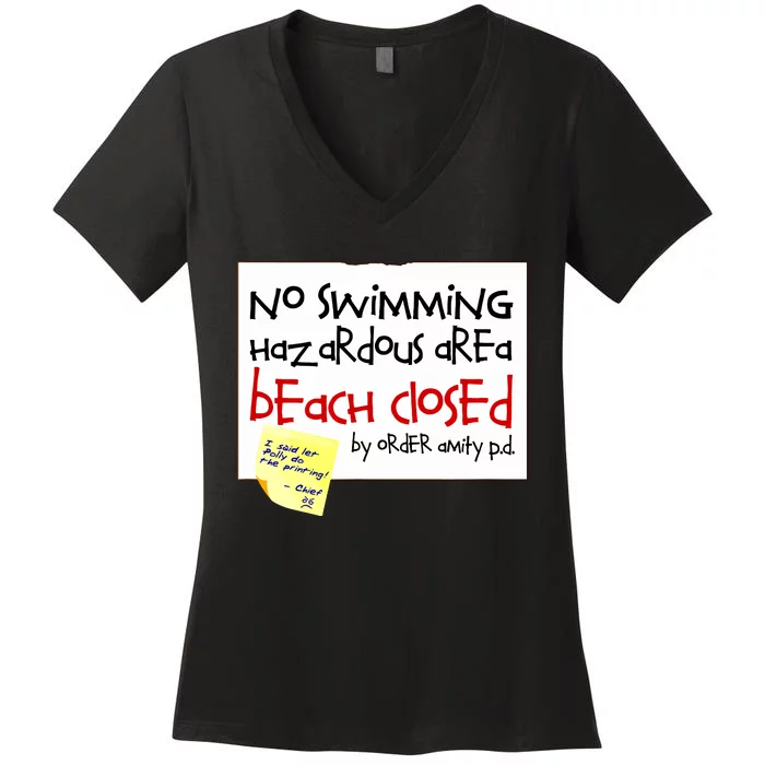 No Swimming Women's V-Neck T-Shirt