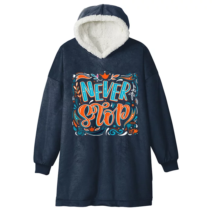 Never Stop Hooded Wearable Blanket