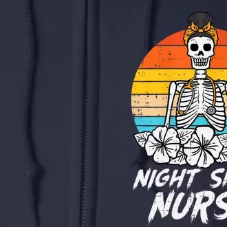 Night Shift Nurse Skeleton Retro Halloween Scrub Top Wo Full Zip Hoodie