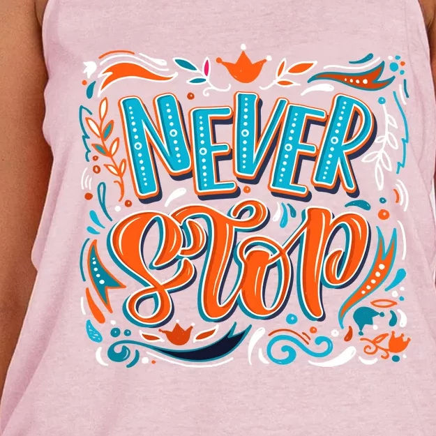 Never Stop Women's Knotted Racerback Tank