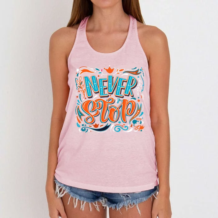 Never Stop Women's Knotted Racerback Tank