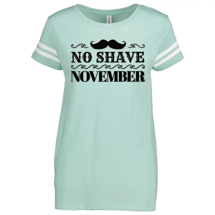 No Shave November Mustache Funny Enza Ladies Jersey Football T-Shirt