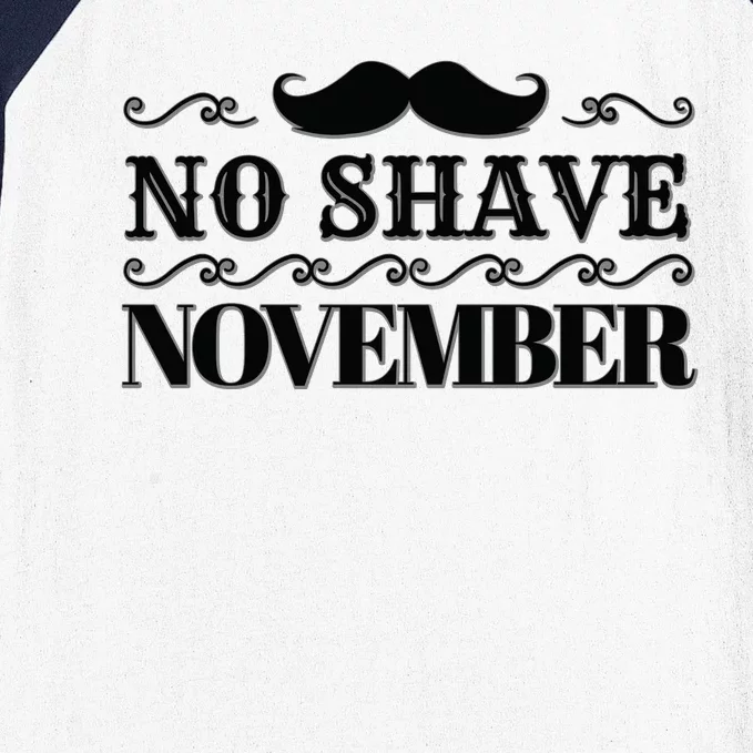 No Shave November Mustache Funny Baseball Sleeve Shirt