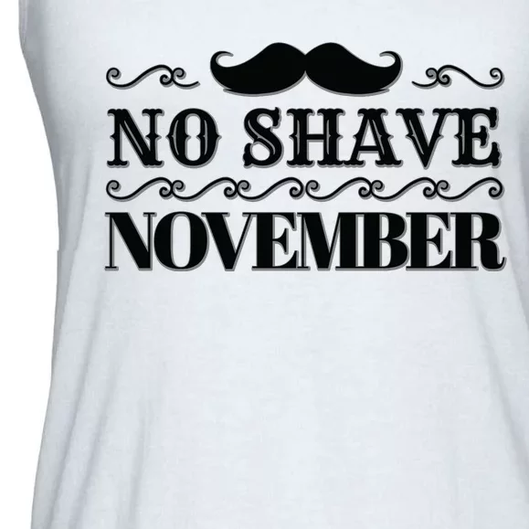 No Shave November Mustache Funny Ladies Essential Flowy Tank