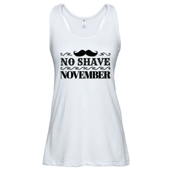 No Shave November Mustache Funny Ladies Essential Flowy Tank