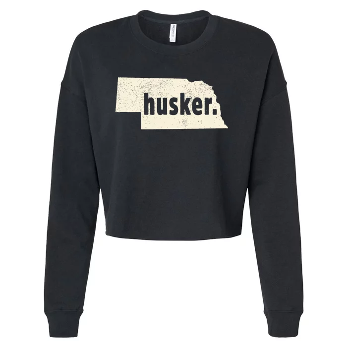 Nebraska State Nickname Husker Cropped Pullover Crew