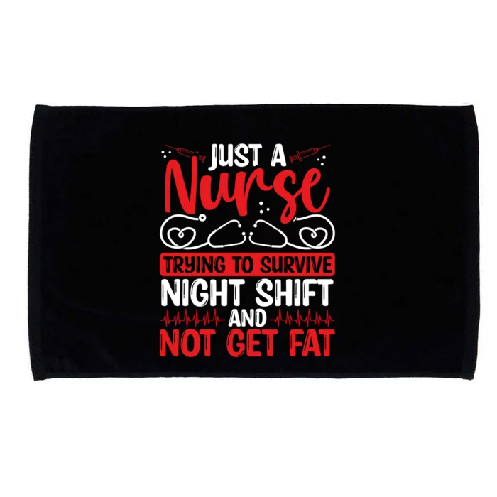 Night Shift Nurse Appreciation Rn Cna Nurse Funny Nursing Cute Gift Microfiber Hand Towel