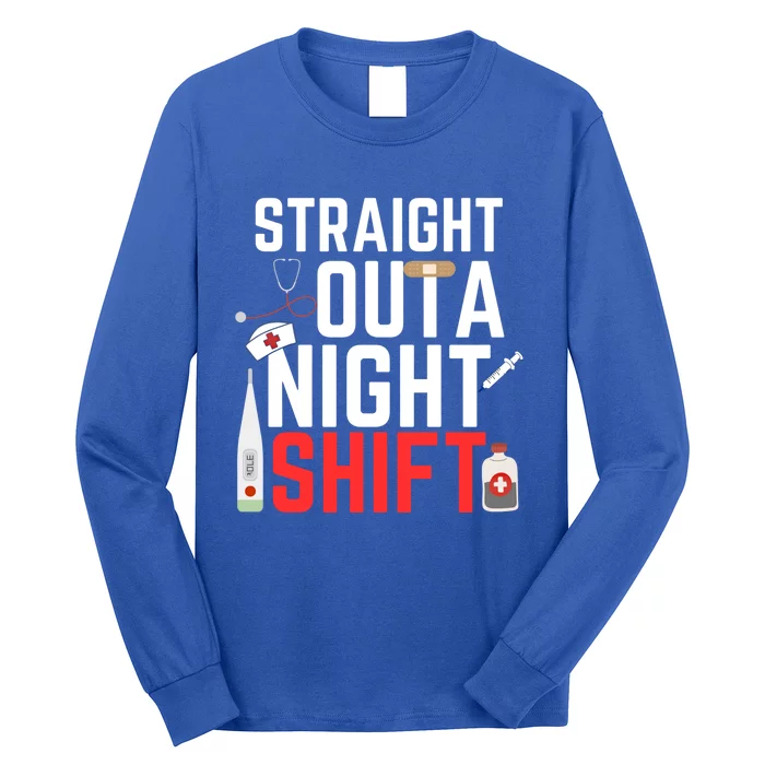 Night Shift Nurse Emergency Registered Nurse Gift Long Sleeve Shirt