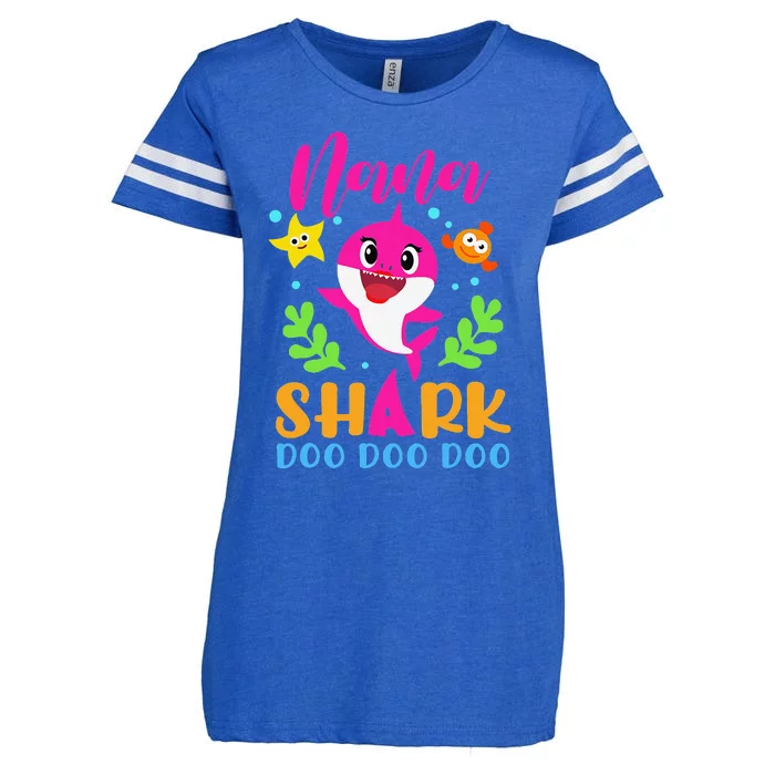 Nana Shark Nana Shark Lover Family Mother's Day Enza Ladies Jersey Football T-Shirt