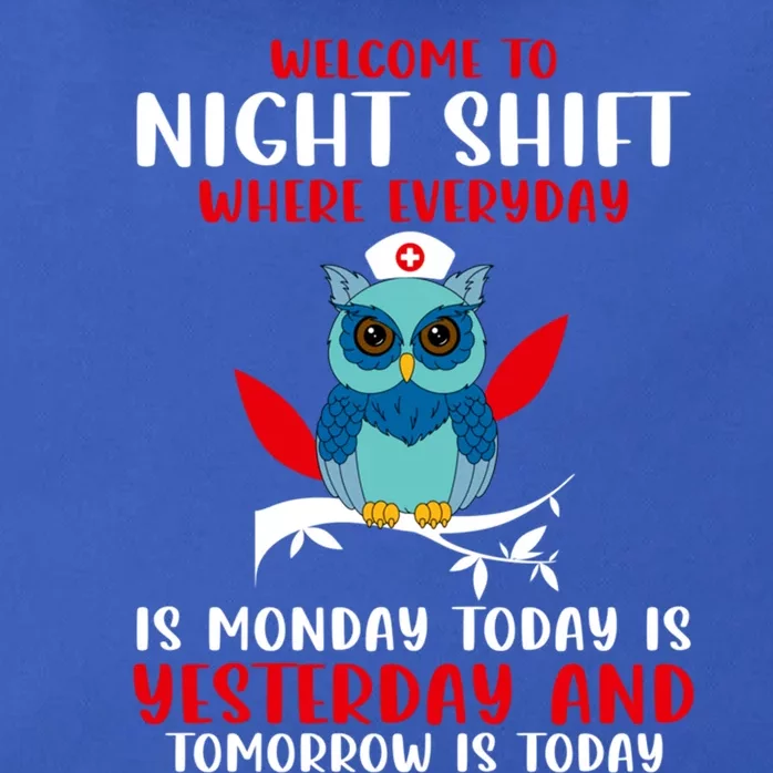 Night Shift Nurse Owls Funny Nursing Rn Lpn Cna Gift Zip Tote Bag