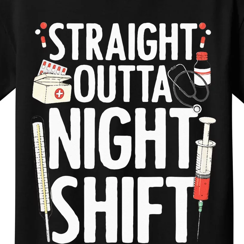 Night Shift Nurse For Men Women Emergency Registered Nurse Kids T-Shirt