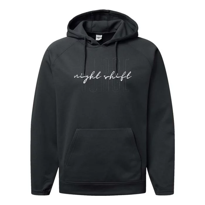 Night Shift Nurse Overnight Shift Nurse Funny Nursing Performance Fleece Hoodie