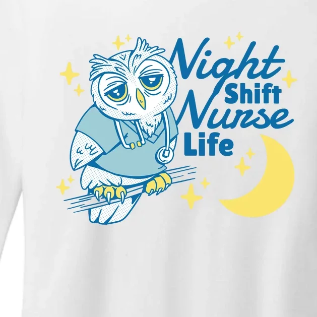 Night Shift Nurse Life Owl Womens CVC Long Sleeve Shirt