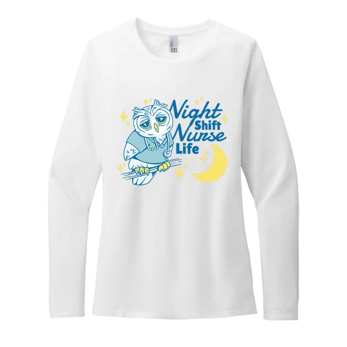 Night Shift Nurse Life Owl Womens CVC Long Sleeve Shirt