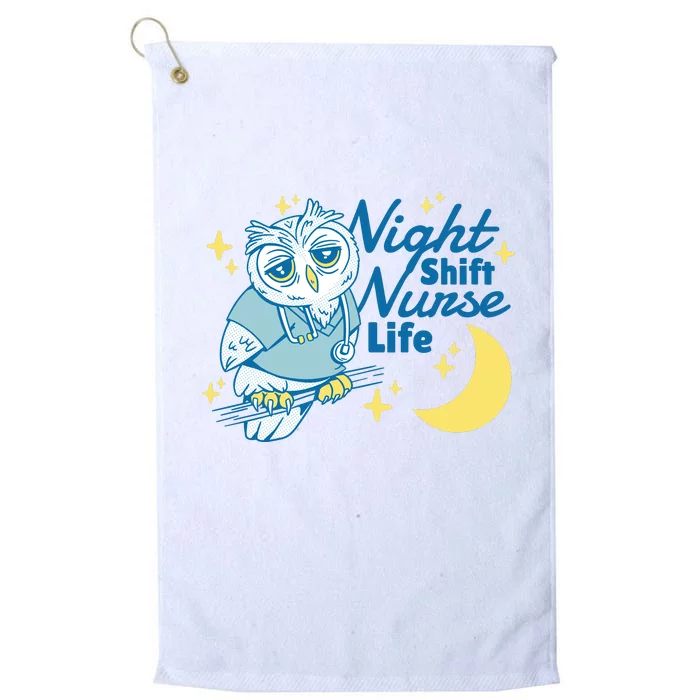 Night Shift Nurse Life Owl Platinum Collection Golf Towel