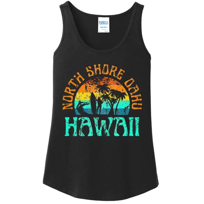 North Shore Oahu Hawaii Surf Beach Surfer Waves Ladies Essential Tank