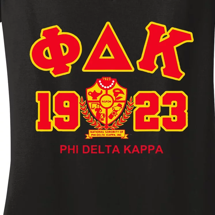 National Sorority Of Phi Delta Kappa Est 1923 Women's V-Neck T-Shirt