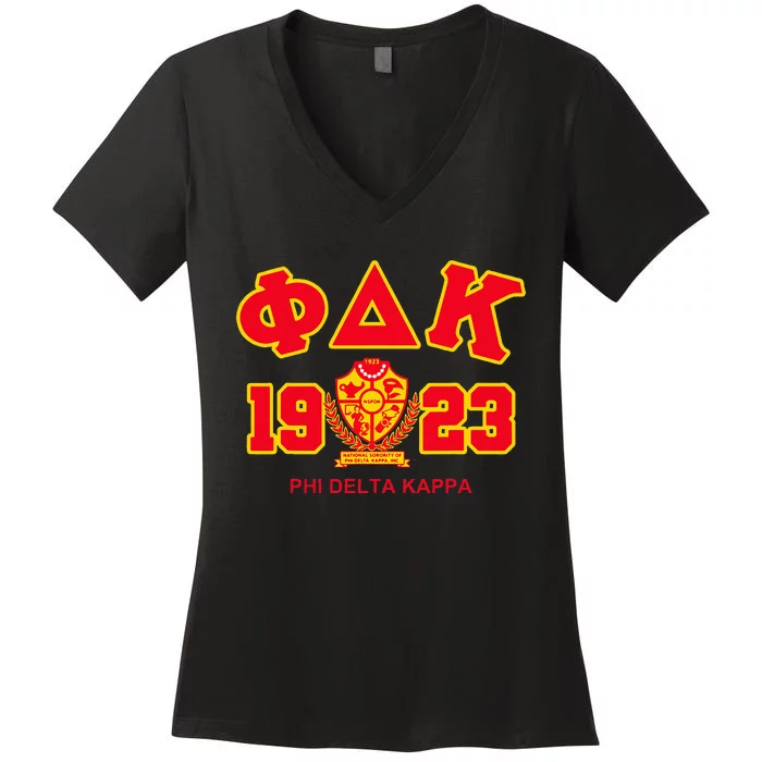 National Sorority Of Phi Delta Kappa Est 1923 Women's V-Neck T-Shirt