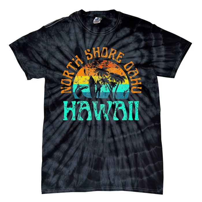 North Shore Oahu Hawaii Surf Beach Surfer Waves Tie-Dye T-Shirt