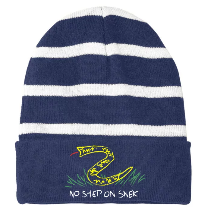 No Step On Gadsden Flag Striped Beanie with Solid Band