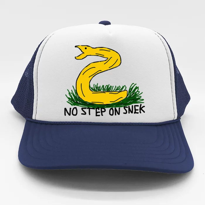 No Step On S.N.E.K Funny Bad Drawing Snake Parody Trucker Hat