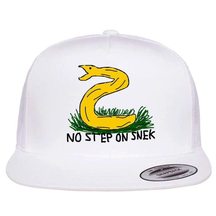 No Step On S.N.E.K Funny Bad Drawing Snake Parody Flat Bill Trucker Hat