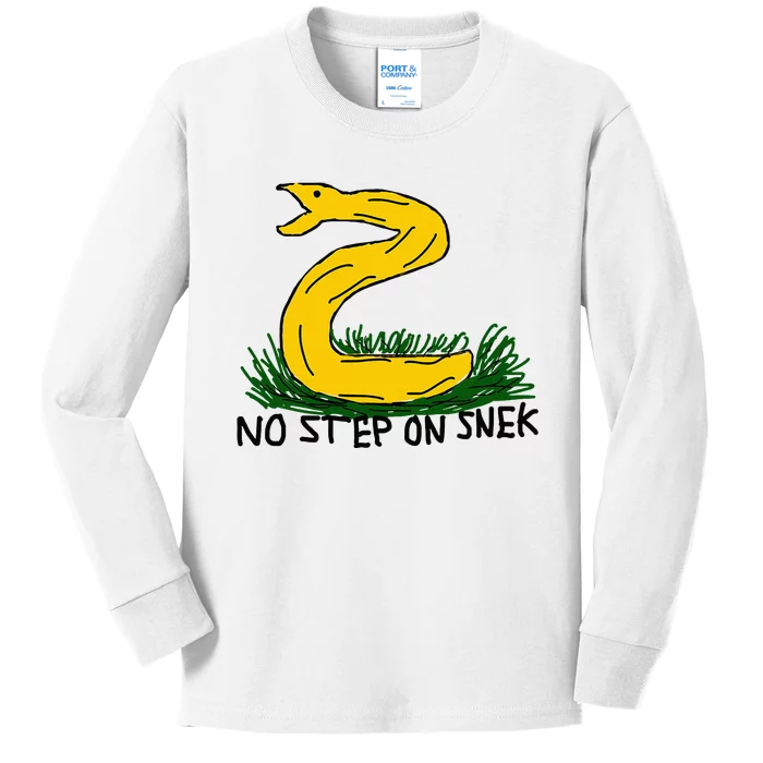 No Step On S.N.E.K Funny Bad Drawing Snake Parody Kids Long Sleeve Shirt