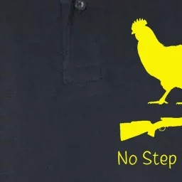 No Step On Chicky Libertarian Rifle Gadsden Flag Chicken Gun Softstyle Adult Sport Polo