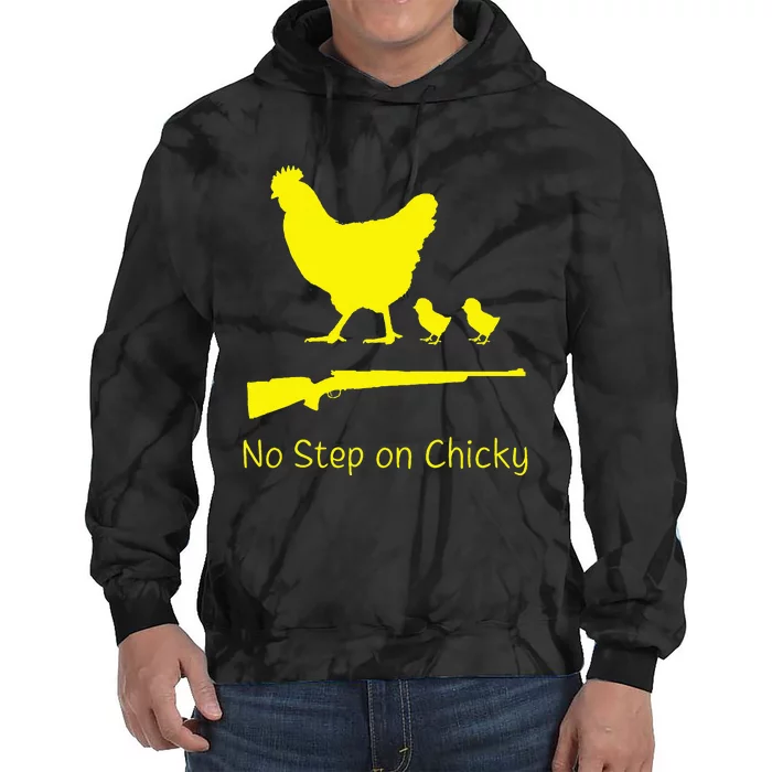 No Step On Chicky Libertarian Rifle Gadsden Flag Chicken Gun Tie Dye Hoodie