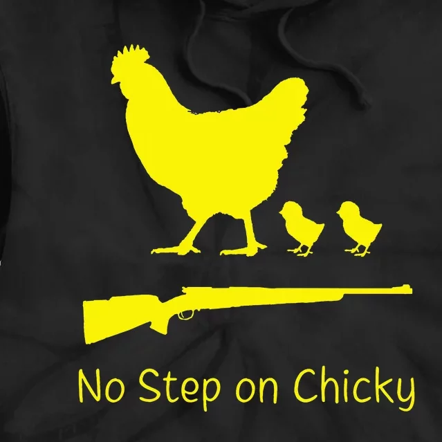 No Step On Chicky Libertarian Rifle Gadsden Flag Chicken Gun Tie Dye Hoodie