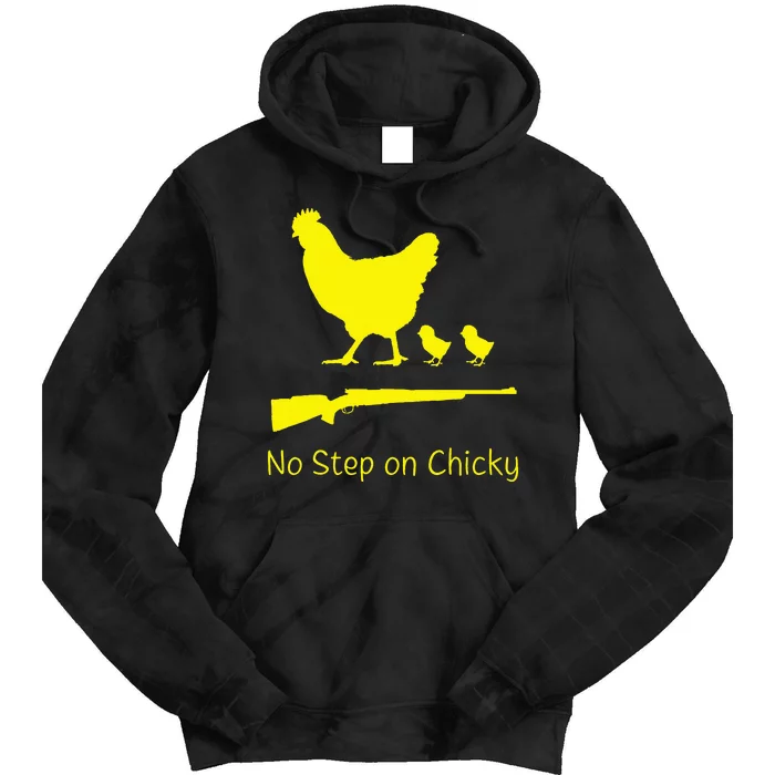 No Step On Chicky Libertarian Rifle Gadsden Flag Chicken Gun Tie Dye Hoodie