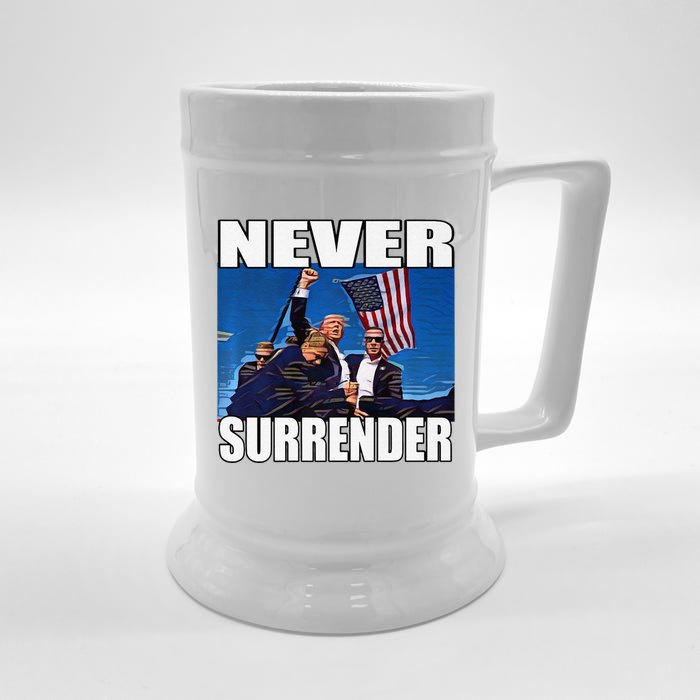 Never Surrender Premium Front & Back Beer Stein