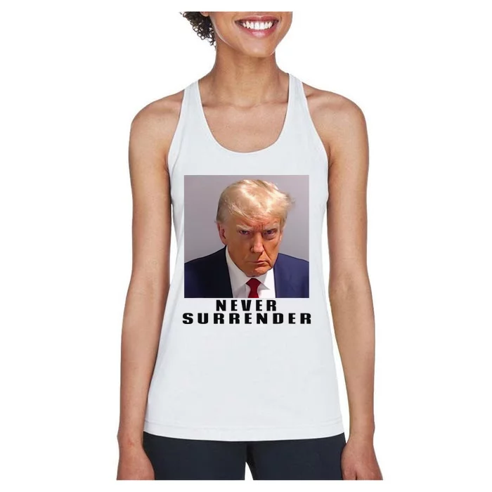 Never Surrender Pro Trump Women's Racerback Tank