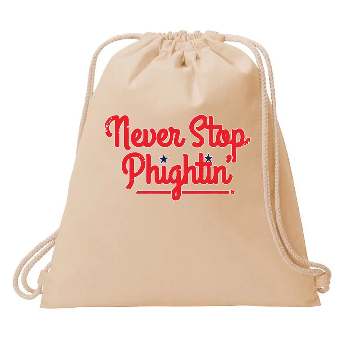 Never Stop Phightin’ Philadelphia Drawstring Bag