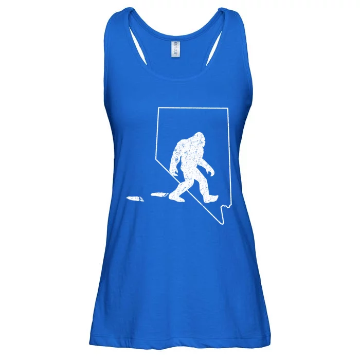 Nevada State Pride Vintage Bigfoot Hunter Gift Ladies Essential Flowy Tank