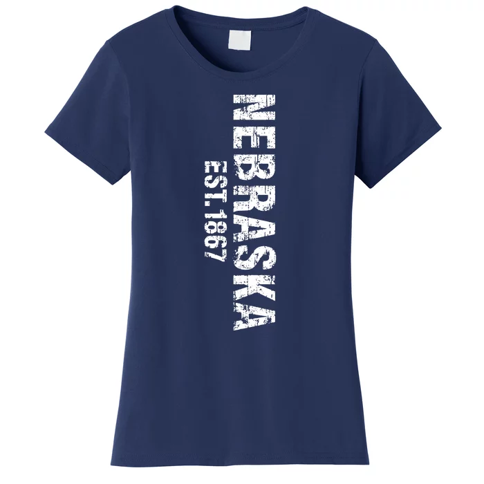 Nebraska State Patriotic American Usa Cool Distressed Design Women's T-Shirt